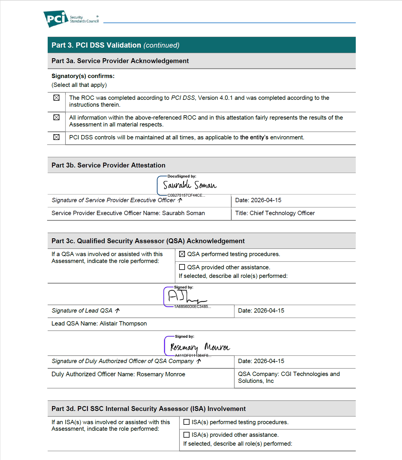 HostedPCI 2026 Attestation of Compliance